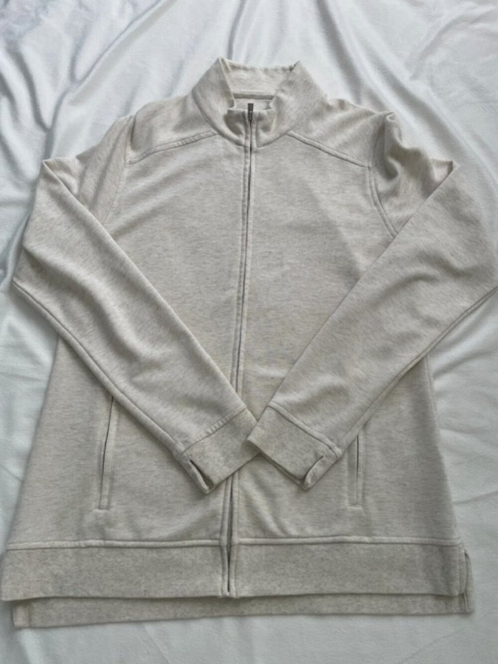 Peter Millar Women’s Long Sleeve Full-Zip Activewear Sweatshirt, Beige, Size M